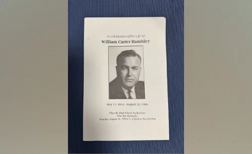 Mayor Hambley Memorial pamphlet